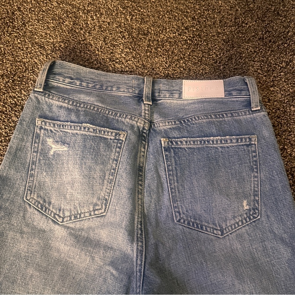 Pistola Light Blue Distressed Woman’s Boyfriend Jeans Size 25 Preppy Picnic Mood - Picture 11 of 14